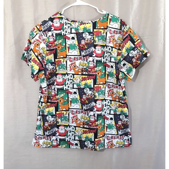 Women's Christmas Scrub Top Size XL Rudolph the Red-Nosed Reindeer Classic - Picture 2 of 16